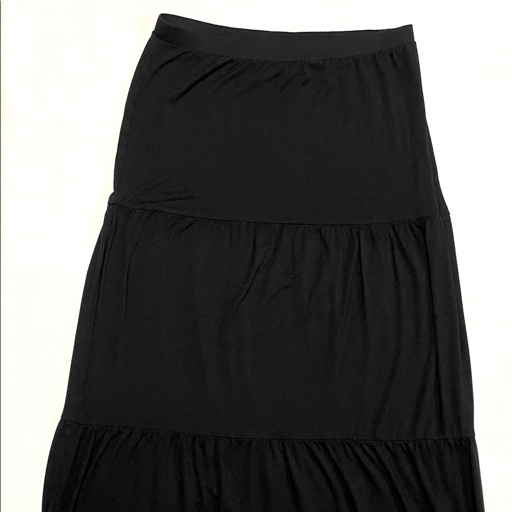Cynthia Rowley Black Tiered Maxi Skirt